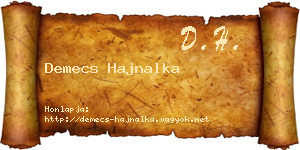 Demecs Hajnalka névjegykártya